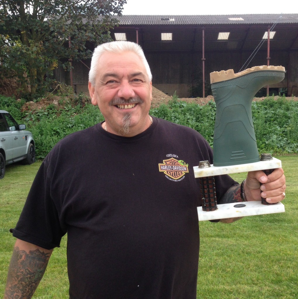 Jim Henderson proudly displays the trophy which he won against tough competition at Brampton Fete.